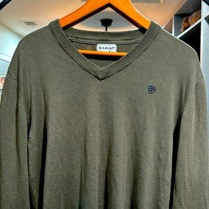 Men’s ARIAT green V neck sweater
